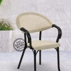 Figo Fileli Bahçe Sandalye Bej-Siyah
