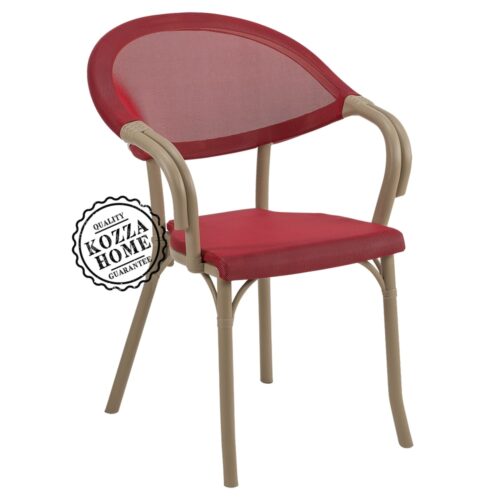 Figo Fileli Bahçe Sandalye Kırmızı